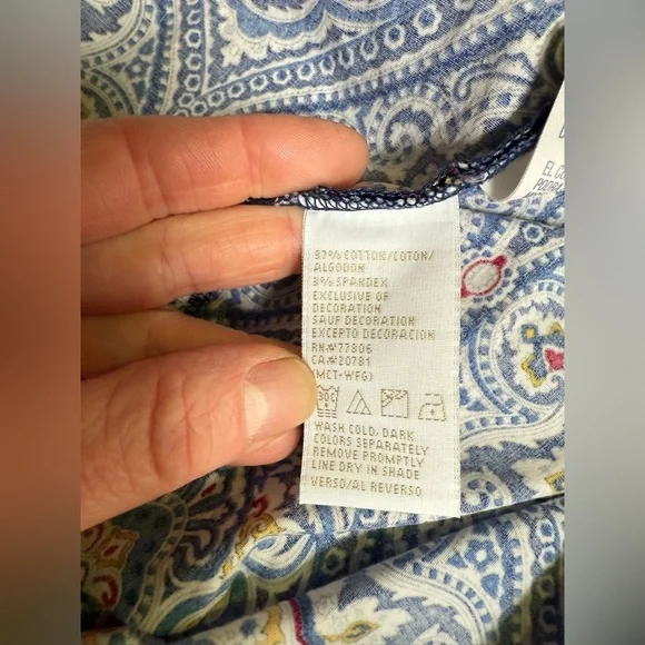 TOMMY HILFIGER  Blue and Yellow paisley Backless Dress size 4 - Picture 12 of 14